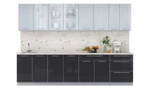 ГОТОВАЯ КУХНЯ ПЛАСТИК 3,0Б (ТУМАННЫЙ ГЛЯНЕЦ/ АНТРАЦИТ)