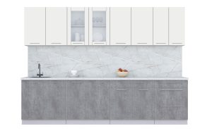 ГОТОВАЯ КУХНЯ ПЛАСТИК 3,0Б (ЗЕФИРНЫЙ/ ОКСИД ТЕМНЫЙ)