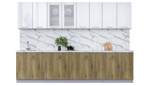 ГОТОВАЯ КУХНЯ ПЛАСТИК 3,1Б (БЕЛЫЙ ГЛЯНЕЦ/ ДУБ ЭПОКСИД)