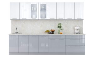 ГОТОВАЯ КУХНЯ ПЛАСТИК 3,1Б (БЕЛЫЙ ГЛЯНЕЦ/ ТУМАННЫЙ ГЛЯНЕЦ)