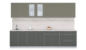 ГОТОВАЯ КУХНЯ ПЛАСТИК 3,1Б (КВАРЦЕВЫЙ/ ШТОРМ)
