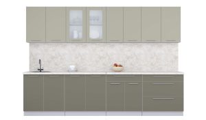 ГОТОВАЯ КУХНЯ ПЛАСТИК 3,1Б (ЛАТТЕ/ КВАРЦЕВЫЙ)