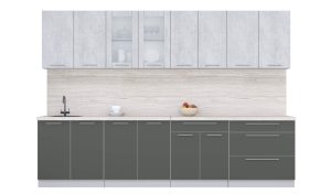 ГОТОВАЯ КУХНЯ ПЛАСТИК 3,1Б (ОКСИД СВЕТЛЫЙ/ ШТОРМ)