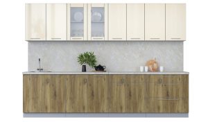 ГОТОВАЯ КУХНЯ ПЛАСТИК 3,1Б (ВАНИЛЬ ГЛЯНЕЦ/ ДУБ ЭПОКСИД)