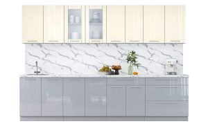 ГОТОВАЯ КУХНЯ ПЛАСТИК 3,1Б (ВАНИЛЬ ГЛЯНЕЦ/ ТУМАННЫЙ ГЛЯНЕЦ)