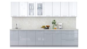 ГОТОВАЯ КУХНЯ ПЛАСТИК 3,2Б (БЕЛЫЙ ГЛЯНЕЦ/ ТУМАННЫЙ ГЛЯНЕЦ)