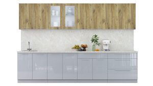 ГОТОВАЯ КУХНЯ ПЛАСТИК 3,2Б (ДУБ ЭПОКСИД/ ТУМАННЫЙ ГЛЯНЕЦ)