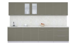 ГОТОВАЯ КУХНЯ ПЛАСТИК 3,2Б (КВАРЦЕВЫЙ/ КВАРЦЕВЫЙ)