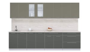 ГОТОВАЯ КУХНЯ ПЛАСТИК 3,2Б (КВАРЦЕВЫЙ/ ШТОРМ)