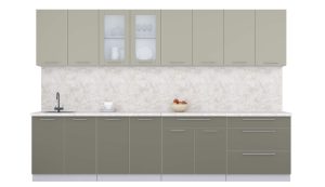 ГОТОВАЯ КУХНЯ ПЛАСТИК 3,2Б (ЛАТТЕ/ КВАРЦЕВЫЙ)