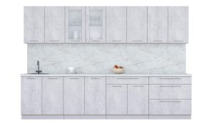 ГОТОВАЯ КУХНЯ ПЛАСТИК 3,2Б (ОКСИД СВЕТЛЫЙ/ ОКСИД СВЕТЛЫЙ)