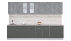 ГОТОВАЯ КУХНЯ ПЛАСТИК 3,2Б (ОКСИД ТЕМНЫЙ/ ШТОРМ)