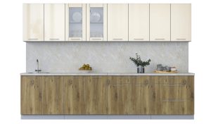 ГОТОВАЯ КУХНЯ ПЛАСТИК 3,2Б (ВАНИЛЬ ГЛЯНЕЦ/ ДУБ ЭПОКСИД)