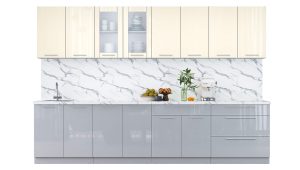 ГОТОВАЯ КУХНЯ ПЛАСТИК 3,2Б (ВАНИЛЬ ГЛЯНЕЦ/ ТУМАННЫЙ ГЛЯНЕЦ)