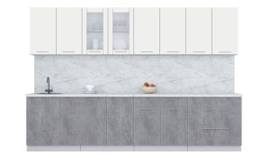 ГОТОВАЯ КУХНЯ ПЛАСТИК 3,2Б (ЗЕФИРНЫЙ/ ОКСИД ТЕМНЫЙ)