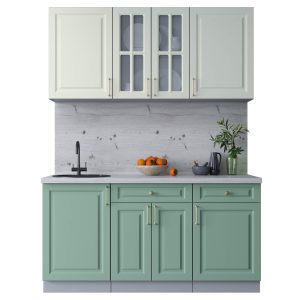 ГОТОВАЯ КУХНЯ ШАТО SOFT-TOUCH 1,6А (БЕЛЫЙ/ МЯТА)