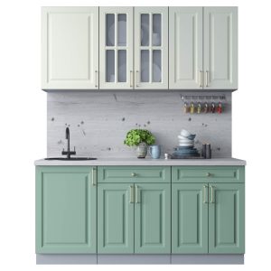 ГОТОВАЯ КУХНЯ ШАТО SOFT-TOUCH 1,7А (БЕЛЫЙ/ МЯТА)