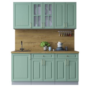 ГОТОВАЯ КУХНЯ ШАТО SOFT-TOUCH 1,7А (МЯТА/ МЯТА)