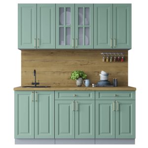 ГОТОВАЯ КУХНЯ ШАТО SOFT-TOUCH 1,8А (МЯТА/ МЯТА)