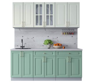 ГОТОВАЯ КУХНЯ ШАТО SOFT-TOUCH 1,9А (БЕЛЫЙ/ МЯТА)