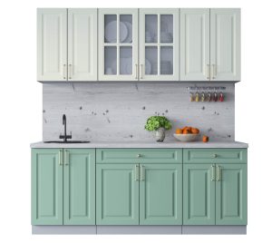 ГОТОВАЯ КУХНЯ ШАТО SOFT-TOUCH 2,0А (БЕЛЫЙ/ МЯТА)