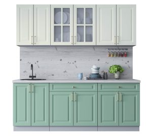 ГОТОВАЯ КУХНЯ ШАТО SOFT-TOUCH 2,1А (БЕЛЫЙ/ МЯТА)