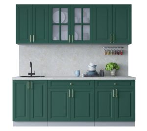 ГОТОВАЯ КУХНЯ ШАТО SOFT-TOUCH 2,1А (ИЗУМРУД/ ИЗУМРУД)