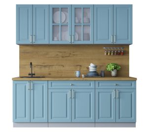 ГОТОВАЯ КУХНЯ ШАТО SOFT-TOUCH 2,1А (ОКЕАН/ ОКЕАН)