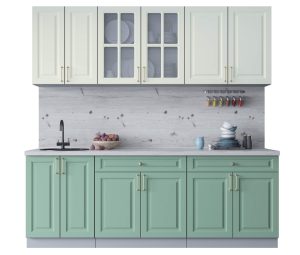 ГОТОВАЯ КУХНЯ ШАТО SOFT-TOUCH 2,2А (БЕЛЫЙ/ МЯТА)