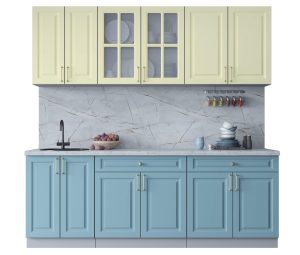 ГОТОВАЯ КУХНЯ ШАТО SOFT-TOUCH 2,2А (КАШЕМИР/ ОКЕАН)