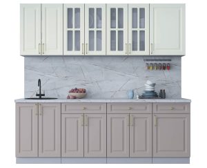 ГОТОВАЯ КУХНЯ ШАТО SOFT-TOUCH 2,3А (БЕЛЫЙ/ ЛУНА)