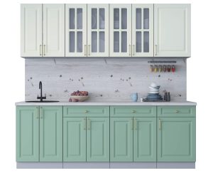 ГОТОВАЯ КУХНЯ ШАТО SOFT-TOUCH 2,3А (БЕЛЫЙ/ МЯТА)