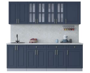 ГОТОВАЯ КУХНЯ ШАТО SOFT-TOUCH 2,3А (ИНДИГО/ ИНДИГО)