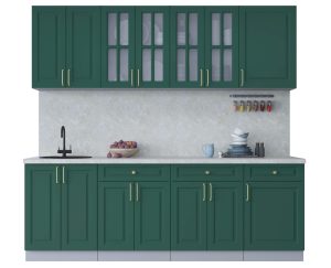 ГОТОВАЯ КУХНЯ ШАТО SOFT-TOUCH 2,3А (ИЗУМРУД/ ИЗУМРУД)