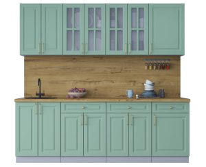 ГОТОВАЯ КУХНЯ ШАТО SOFT-TOUCH 2,3А (МЯТА/ МЯТА)