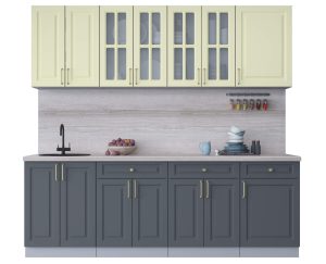 ГОТОВАЯ КУХНЯ ШАТО SOFT-TOUCH 2,3А (КАШЕМИР/ ПЕПЕЛ)