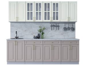 ГОТОВАЯ КУХНЯ ШАТО SOFT-TOUCH 2,4А (БЕЛЫЙ/ ЛУНА)