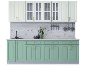 ГОТОВАЯ КУХНЯ ШАТО SOFT-TOUCH 2,4А (БЕЛЫЙ/ МЯТА)