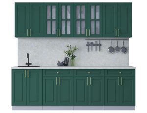 ГОТОВАЯ КУХНЯ ШАТО SOFT-TOUCH 2,4А (ИЗУМРУД/ ИЗУМРУД)