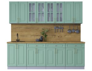 ГОТОВАЯ КУХНЯ ШАТО SOFT-TOUCH 2,4А (МЯТА/ МЯТА)