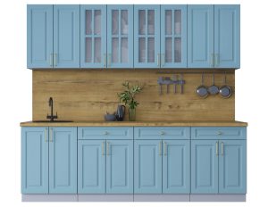 ГОТОВАЯ КУХНЯ ШАТО SOFT-TOUCH 2,4А (ОКЕАН/ ОКЕАН)