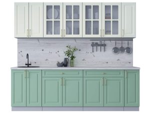 ГОТОВАЯ КУХНЯ ШАТО SOFT-TOUCH 2,5А (БЕЛЫЙ/ МЯТА)