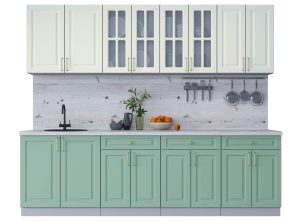 ГОТОВАЯ КУХНЯ ШАТО SOFT-TOUCH 2,6А (БЕЛЫЙ/ МЯТА)