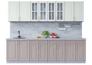 ГОТОВАЯ КУХНЯ ШАТО SOFT-TOUCH 2,7А (БЕЛЫЙ/ ЛУНА)