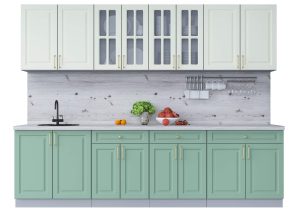 ГОТОВАЯ КУХНЯ ШАТО SOFT-TOUCH 2,8А (БЕЛЫЙ/ МЯТА)