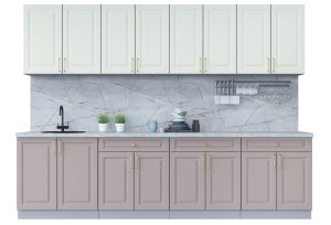 ГОТОВАЯ КУХНЯ ШАТО SOFT-TOUCH 2,9А (БЕЛЫЙ/ ЛУНА)