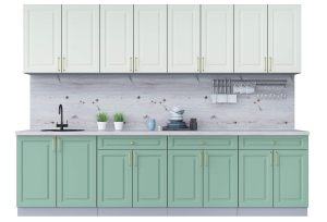 ГОТОВАЯ КУХНЯ ШАТО SOFT-TOUCH 2,9А (БЕЛЫЙ/ МЯТА)