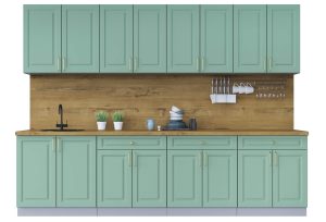 ГОТОВАЯ КУХНЯ ШАТО SOFT-TOUCH 2,9А (МЯТА/ МЯТА)