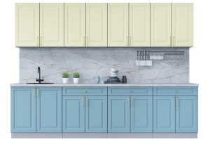 ГОТОВАЯ КУХНЯ ШАТО SOFT-TOUCH 2,9А (КАШЕМИР/ ОКЕАН)