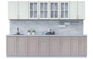 ГОТОВАЯ КУХНЯ ШАТО SOFT-TOUCH 3,0А (БЕЛЫЙ/ ЛУНА)